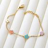 Romantic Cute Drip-Oil Colorful Flowers Charms Bracelets for Girls Ladies Surgical Steel Delicate Small Daisy Flower Jewelry