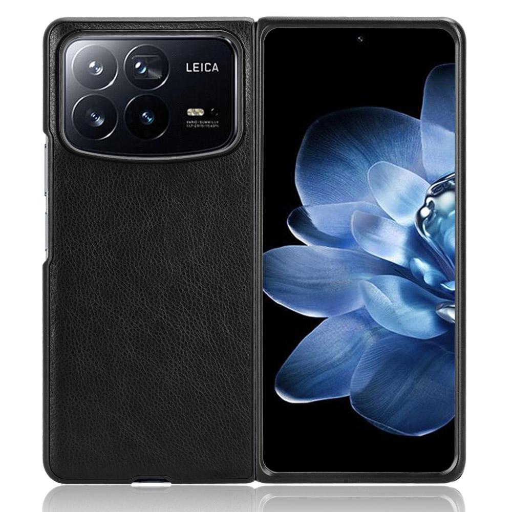 

For Xiaomi Mix Fold 4 5G Case Litchi Texture PU Leather+PC Phone Cover Black