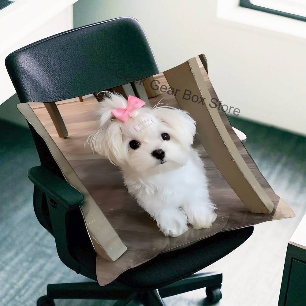 Bonita Funda de Almohada de Shih Tzu Fundas de Almohada de Felpa Decoración del Hogar Funda de Almohada para Sofá Cama Silla Sala de Estar