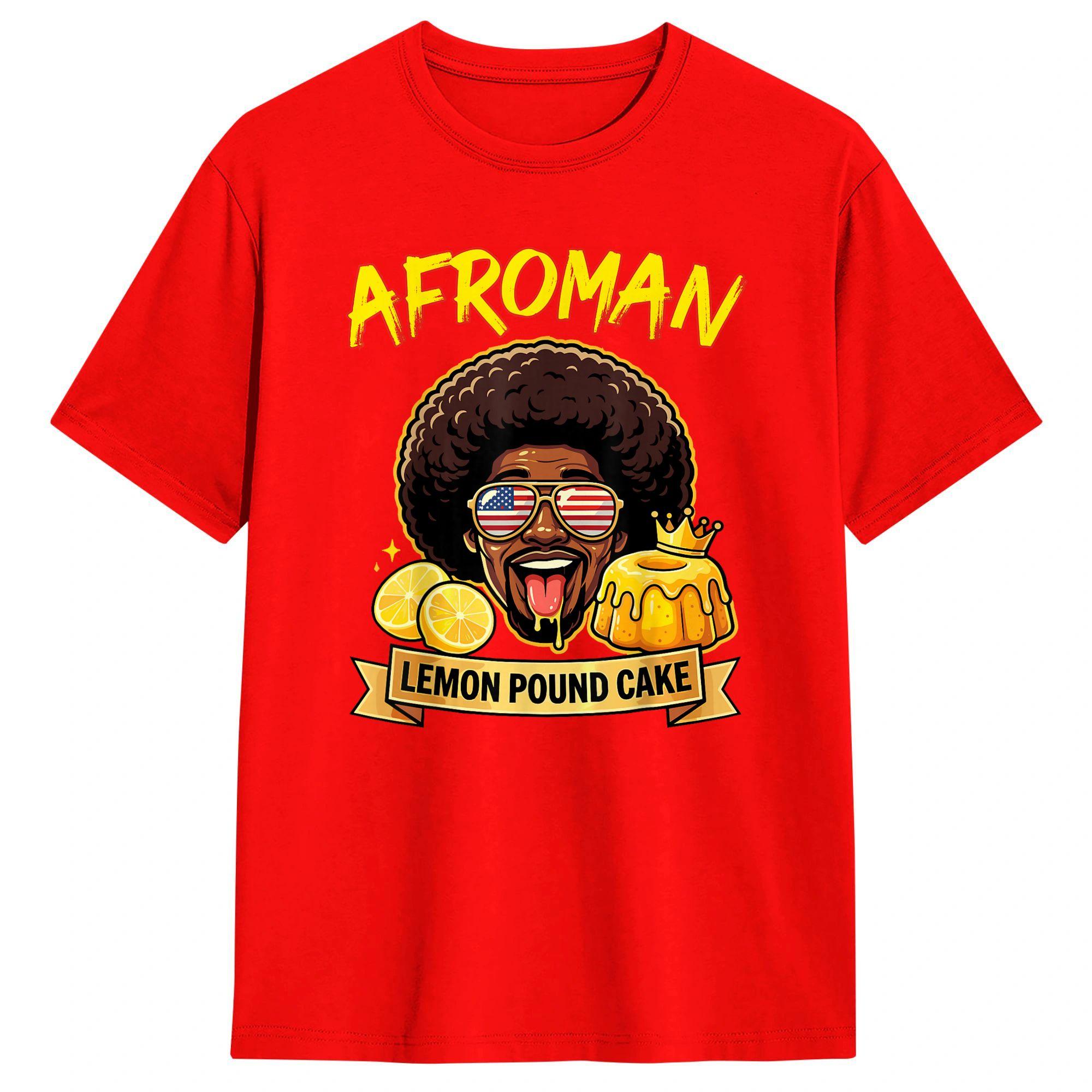 

2026 AfroUnisex Lemon Pound Cake T Shirt Summer Hippie T Shirts Cotton Round Neck Oversize Tees Short Sleeves Y2K Casual Tops S