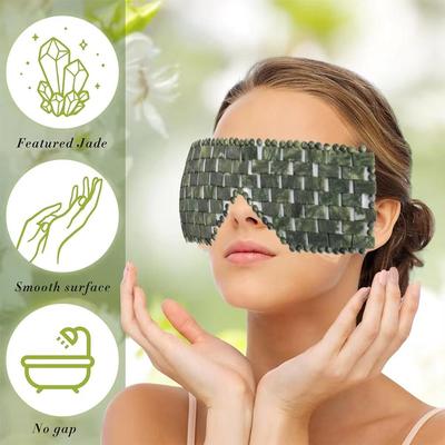 Masques de massage pour les yeux en jade naturel, soins de la peau, relaxation du visage, massage du sommeil, spa