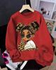 Women's Casual American Retro Sunglasses Print Hoodie