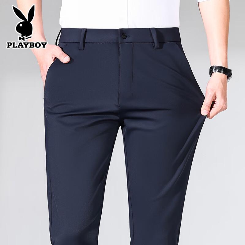 PLAYBOY Men's Summer Business Casual Straight-Leg Pants