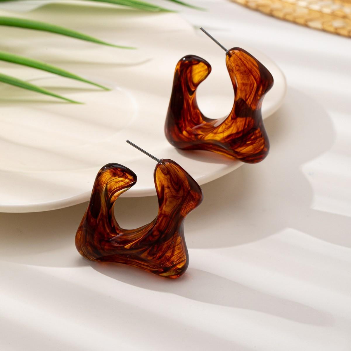 

Модні сережки-краплі для жіночих прикрас коричневий