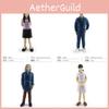 Realistic Family Member Figurines Set Including Grandpa Grandma Dad Mom And Kids For Collecting And Display