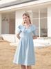 Koes Linen Ruffle Dress_Sky Blue