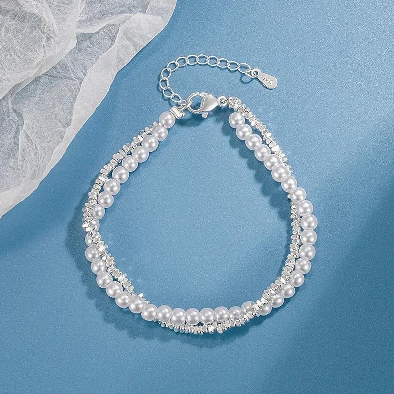 Fine 925 Silver Lucky Beads Bracelets For Women Luxury Designer Multilayer Adjustable Bracelet Wedding Jewelry Gift