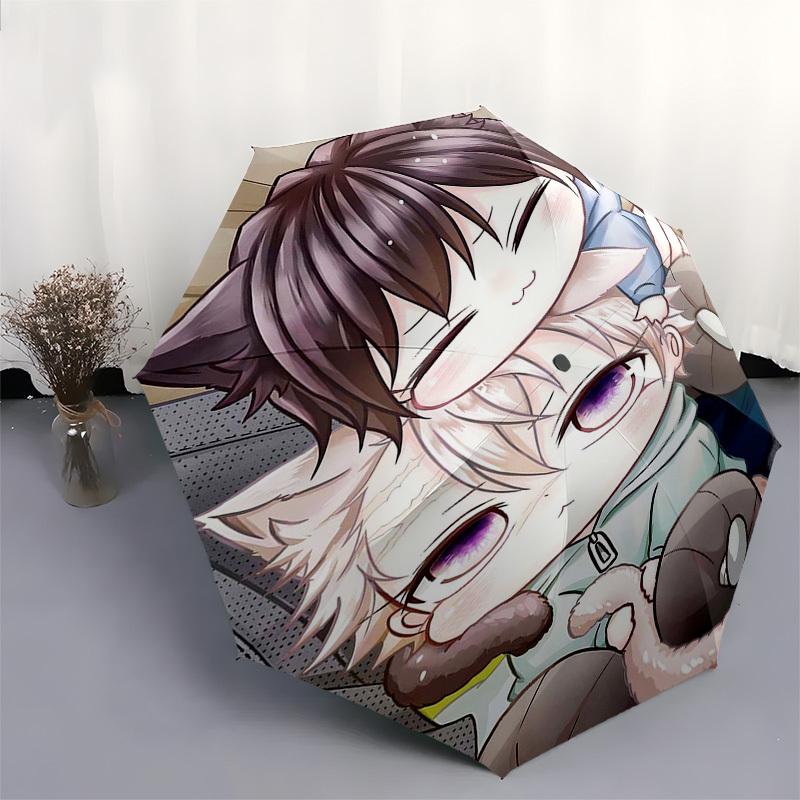 1pc Outdoor Umbrella with Cute Anime Characters - Automatic Opening/Closing, Portable 3-Fold Design, 8-Rib Iron Frame - Perfect Gift for Fans, Tr