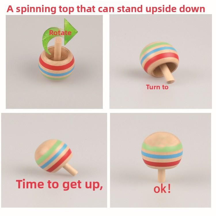 Wooden Spin Toy Set For Kids And Adults With Handoperated Rotation Fun