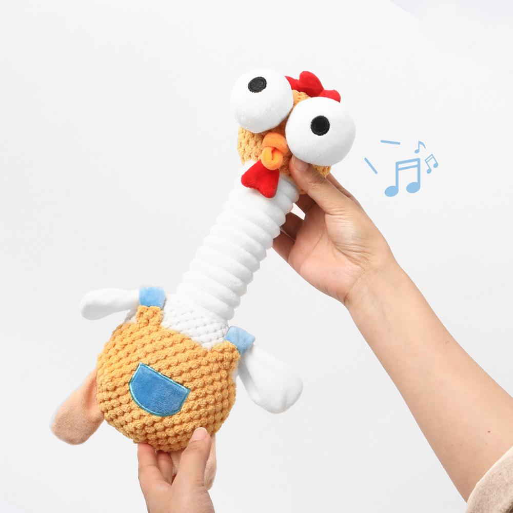 Plush Chicken Dog Toy with Squeaker, for Small and Medium Dogs, Multicolor Tug and Fetch Chew Rooster Toy