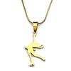 Figure Skating Artistic Chain For Women Men Stainless Steel Gold Color Ice Dance Girl Sports Necklace Fashion Jewelry Gifts
