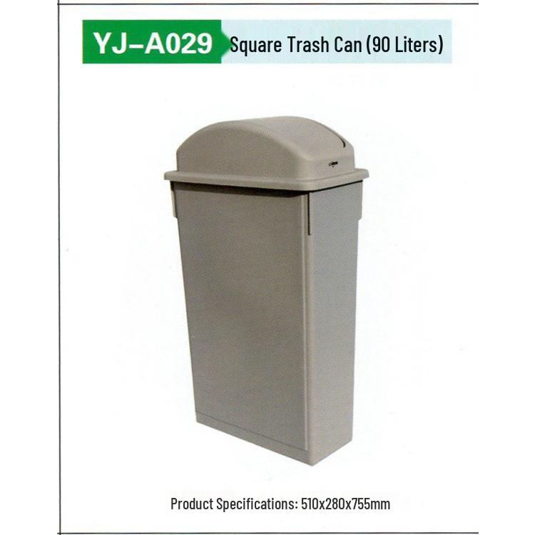 90L Flip-Top Trash Can, Plastic Sanitation & Storage Bucket, Durable Thickened Design