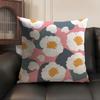 Colorful Flowers Cushion Cover Summer Breathable Linen Organic Fabric Double-Sided Printing Sofa Pillow Case Home Decor