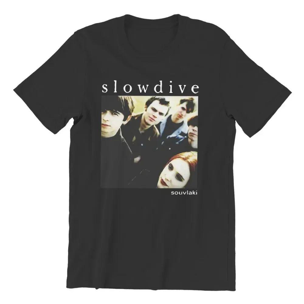 Summer Slowdive Tour 90s Retro T-Shirts Novelty T-Shirts Short Sleeve Crew Neck T-Shirts Cotton Graphic Print Clothing Unisex