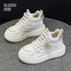 Leather high-top shoes autumn and winter new velvet warm platform cotton shoes muffin sports and leisure board shoes