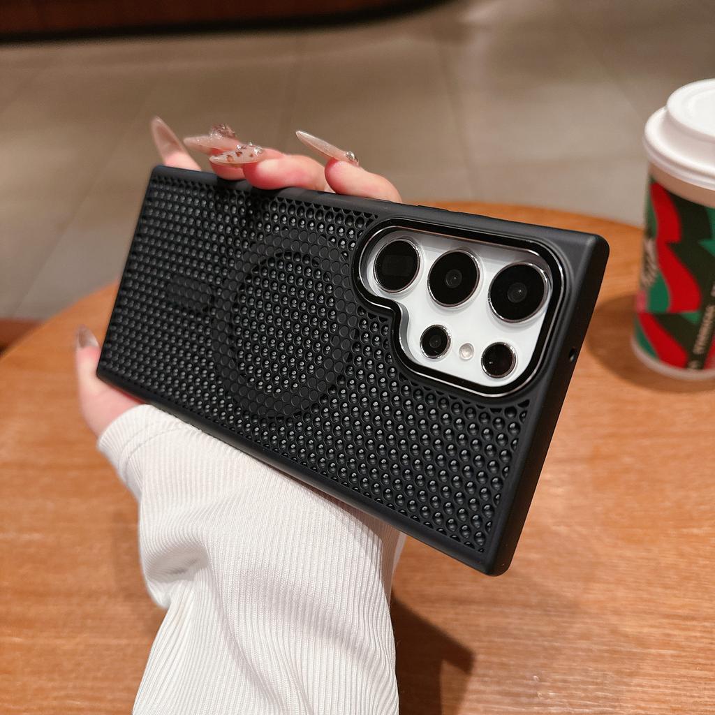 Summer Mesh Heat Dissipation Phone Cases Are Suitable for IPhone16 Magnetic Shell 15promax Protective Case Apple 14p