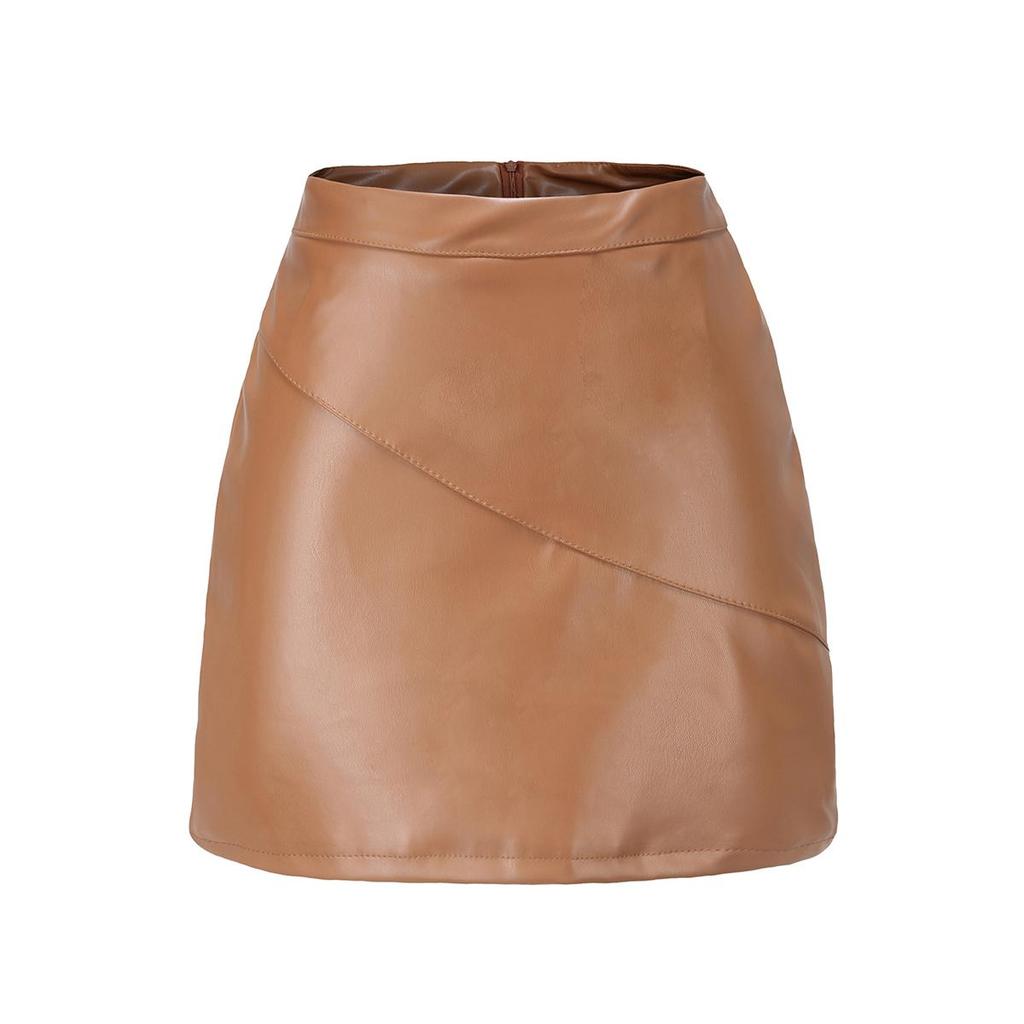 Women's Skirts Faux Leather Mini Skirt Party Club Evening Going Out Office Wear PU Short Dress In Black Brown Grey