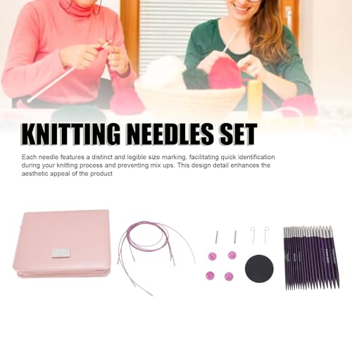 TOPINCN 10-Pair Interchangeable Circular Needles and Cable Kit, 3.0-6.5mm, Knitting Needle Set for Sweaters, Hats, and Socks