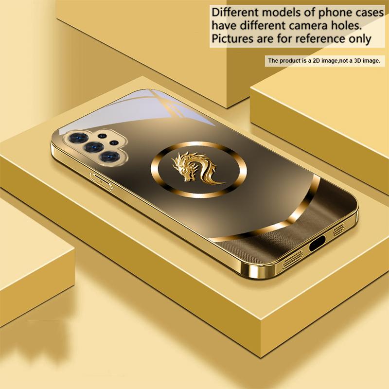 Circular golden eagle For Samsung A 31 32 A33 A34 35 14 A15 13 A16 25 A26 50 52 53 54 55 56 70 71 72 73 Golden glass phone case