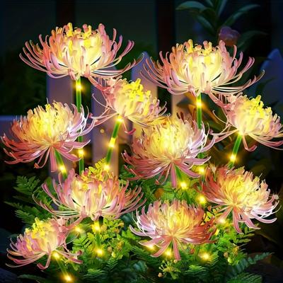 Solar Garden Lights with Glowing Flowers and Stems, Upgraded Solar Panels Outdoor Decorative Lanterns, Garden Lighting, Perfect Mother's Day Gift