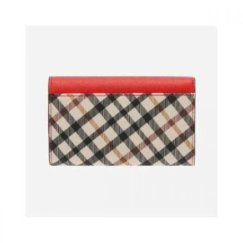 Daks Red Check Color Block 3 Fold Wallet Dcwa3e403r2