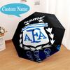 Custom Name Argen-tina Football Crest Umbrella Folding Umbrella, Automatic Umbrella - 8-Frame for Travel, Casual Lightweight Personalized Gifts