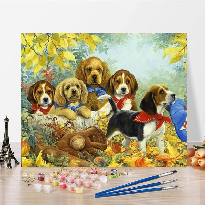 Pittura Con I Numeri Fai Da Te ABEUTY – Quadro Pecore Nel Prato 50x40 Cm – Kit Completo Per Adulti E Bambini + Pennelli E Colori Acrilici