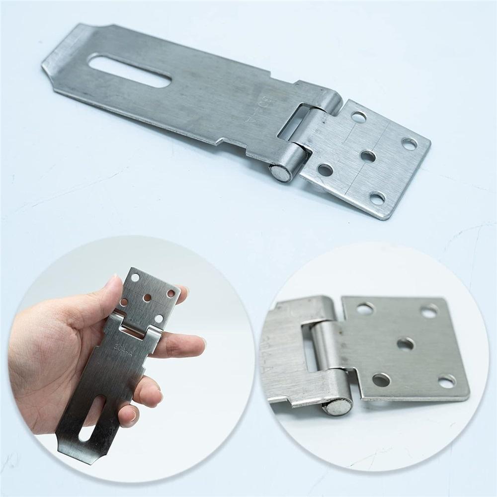 Door Padlock Hasp, 3 Inch Stainless Steel Hasp And Staple Shed Lock Latch Heavy Duty Gate Security For Window Cabinet Pet Cage Crate,Silver