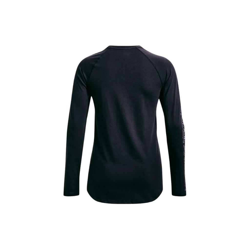 Under Armour Training Graphic Crew Neck Printed Logo Long Sleeve T-Shirt Women Tops Night-Purple 1370761-590