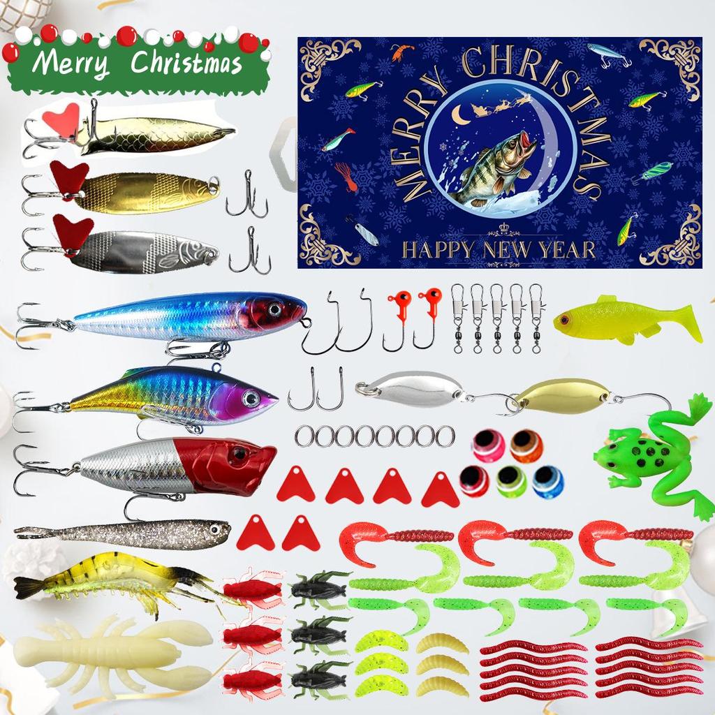 Creative Christmas Fishing Lure Set: Freshwater Trout, Bass & Salmon Hard Baits with Hooks