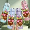 1PC Sunglasses Easter Bunny 750ml Color Plastic Sports Water Bottle Leakproof Flip Straw Lid Suitable for Sports Office Home Use