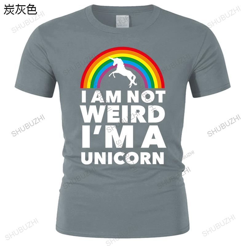 New summer t shirt black short sleeve tops for men I AM NOT WEIRD I'M A UNICORN Men O-neck streetwear print Teeshirt oversized