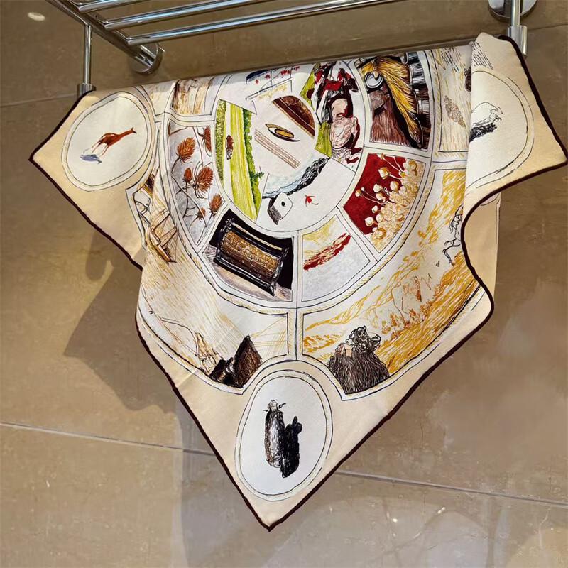 NINA SOLOR Nautical Adventure Double-Sided Silk-Wool Blend Scarf