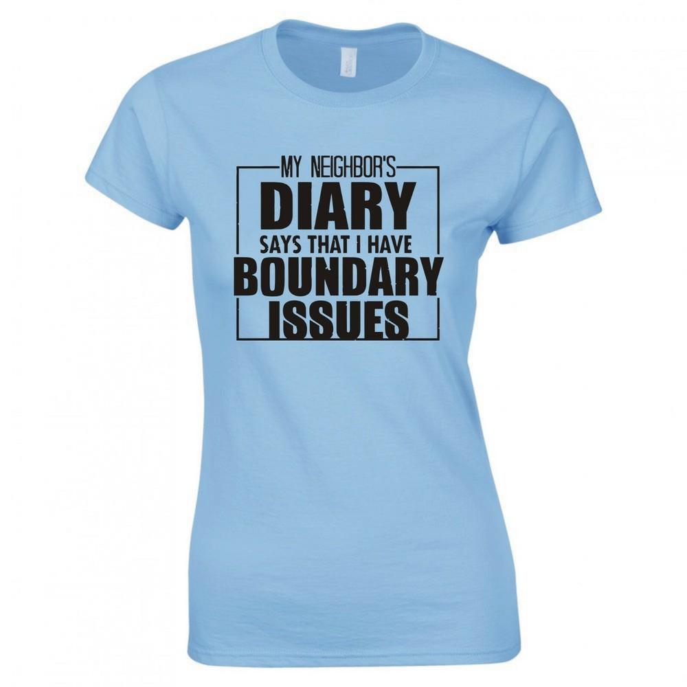 Funny My Neighbors Diary Says Ladies Skinny Fit TShirt S