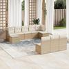 VidaXL Garden Lounge Set with Cushions 10 Pcs Beige Braided Resin 3218288