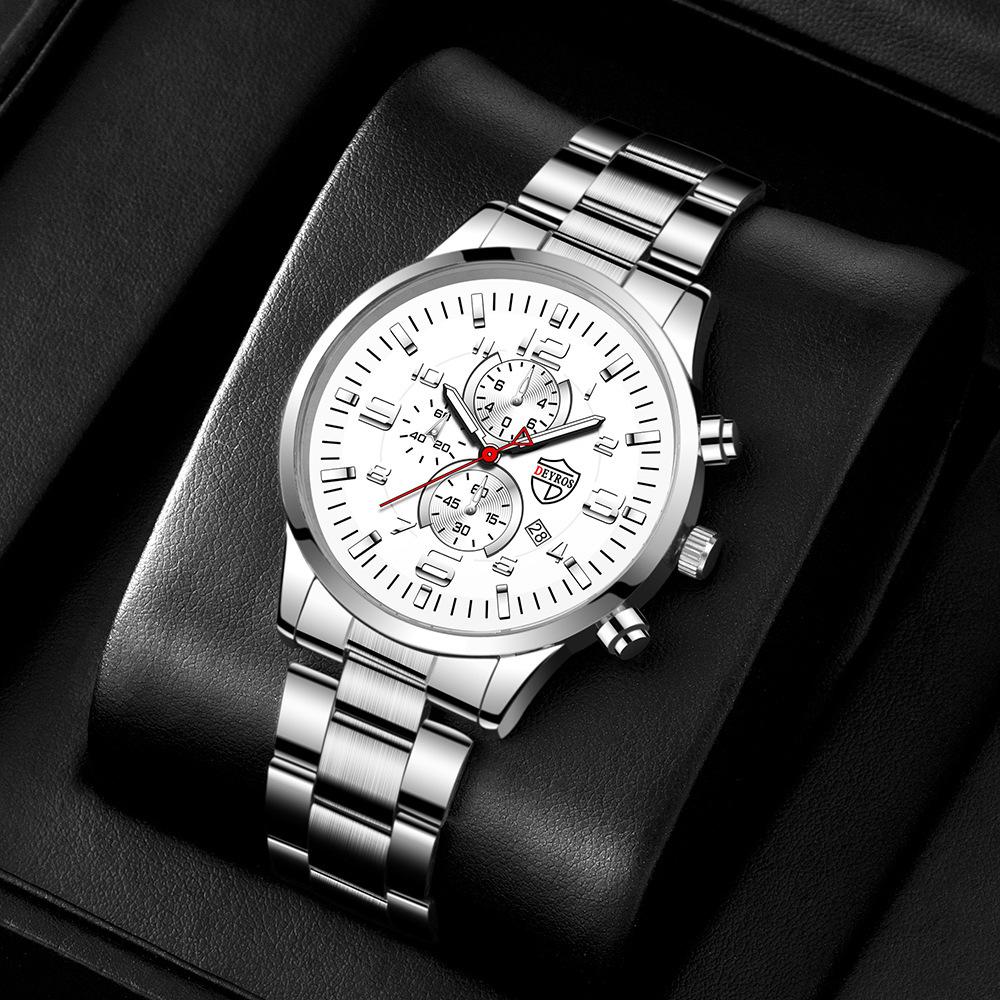 Watch Four-Piece Men'S Accessories Watch Necklace Bracelet Cross Necklace