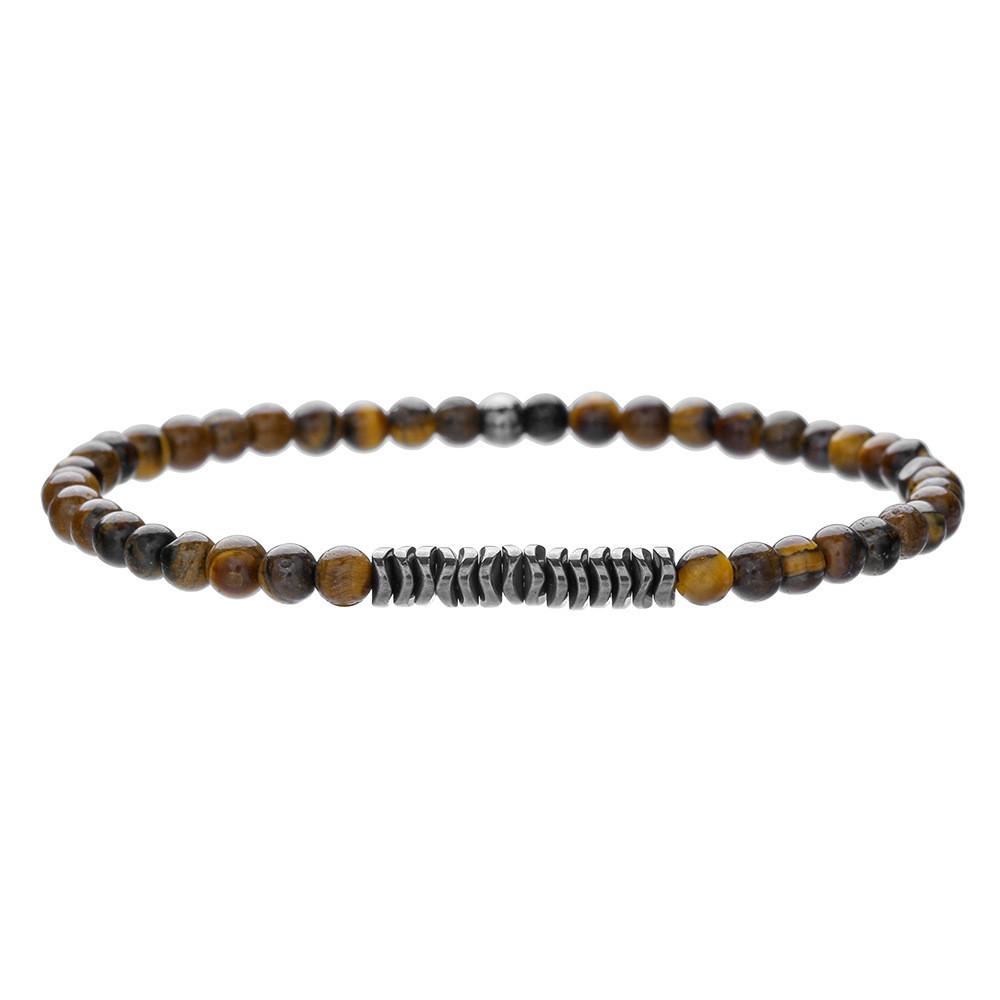Natural Stone Geometric Beaded Bracelet For Men And Women With Elastic Cord For Travel Gifts