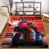 Red MotoGP Racer On Dynamic Background Non-slip Rug Suitable for Living Room and Bedroom Sofas.