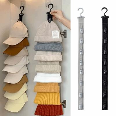 With 8 Non-Slip Clips Over-The-Door Hat Organizer Shock Proof Cap Storage Hooks  Wall