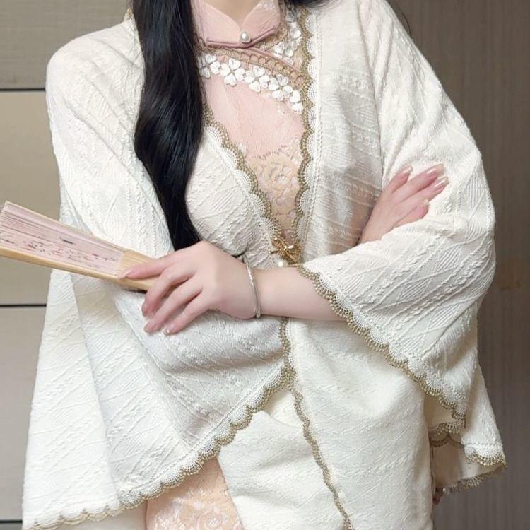 New Chinese butterfly embroidery improved cheongsam summer new high-end pleated thin dress S