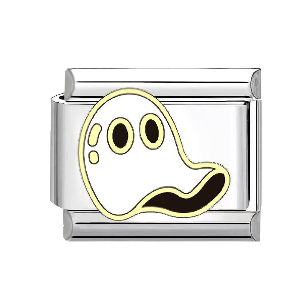 Unisex Gothic Modular Halloween Bracelet - Italian Spliced Titanium Steel Design