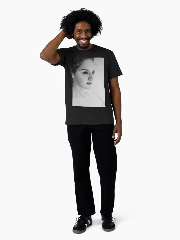 Selena Gomez Black and White pencil portrait Premium T-Shirt