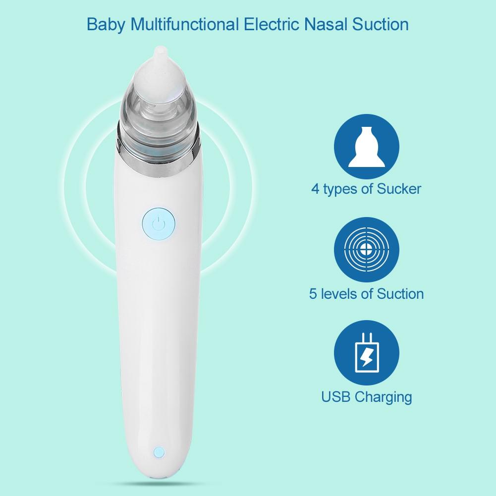 Baby Nasal Aspirator Electric Nose Cleaner Nasal    Blackhead Sucker Blue