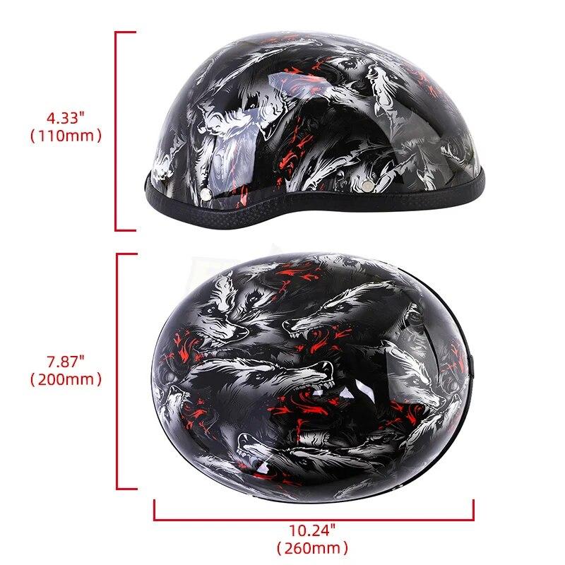 Half Face Helmet Unisex Ultralight Motorcycle Helmet Retro Vintage Bike Helmet Cycling Safety Helmet