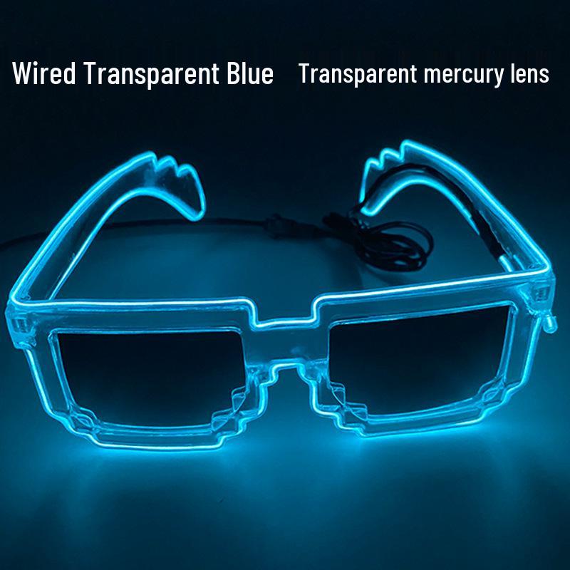 Bezprzewodowe LEDowe Migaące Okulary Mozaikowe na Występy Klubowe i Imprezowe