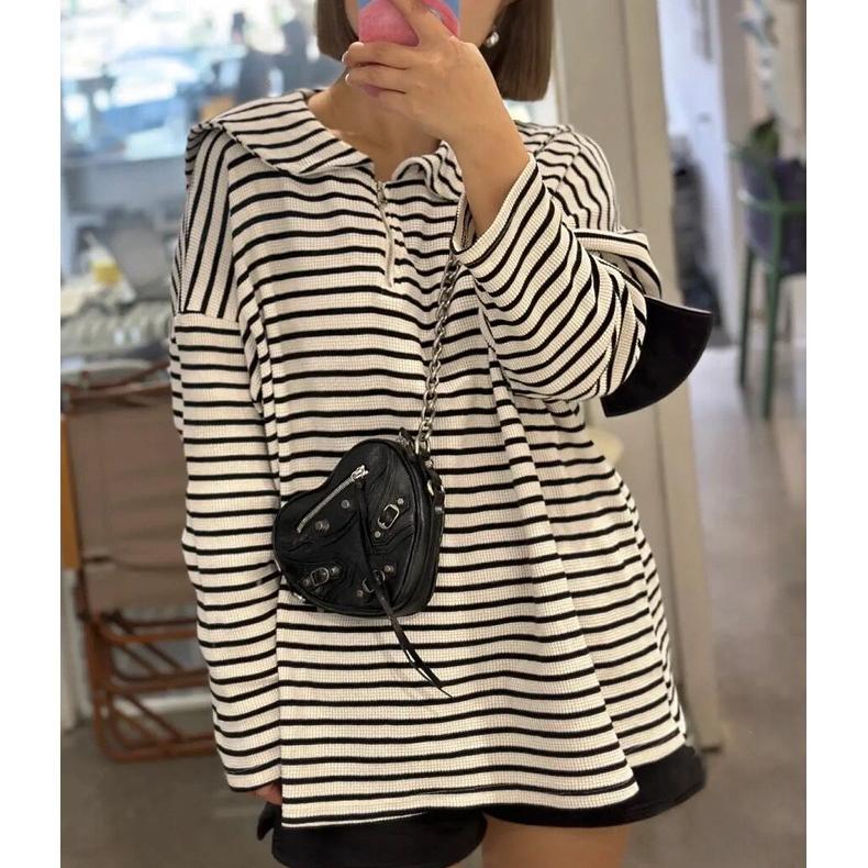 Mini Love Bag Sweet Cool Spicy Girl Style Rivet Locomotive Bag Women's Genuine Leather Diagonal Straddle Chain Bag