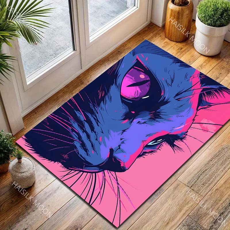 Personalized Cat Face Carpet for Living Room Bedroom Bedside Floor Mat Cloakroom Kids Activity Area Rugs Home Decor Luxury Gifts