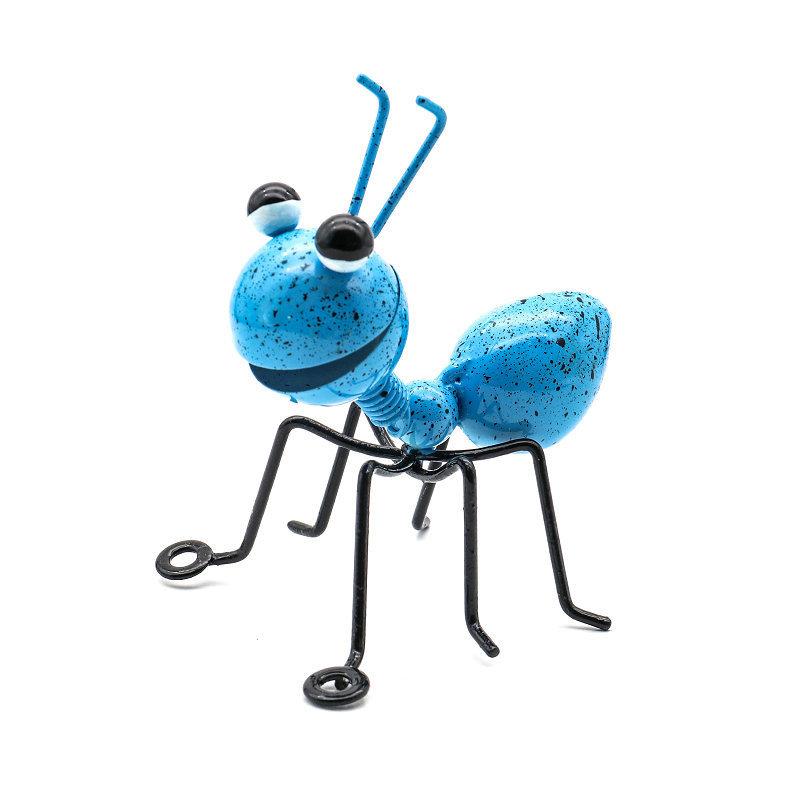 

Креативные кованые железные украшения в виде муравьев, металлические фигурки, настенные поделки, украшения для сада на открытом воздухе, украшение для гостиной синий