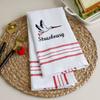 1Pc 40x60cm Cotton White Home Waffle Embroidered Tea Towel Table Napkin Place Mat Kitchen Dishcloth Xmas Gift