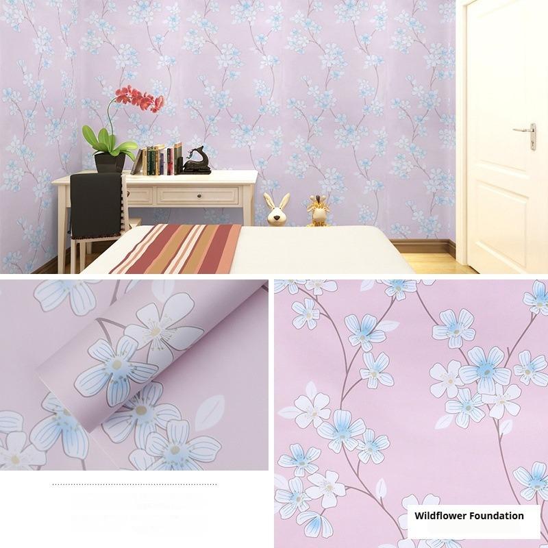 Selvklebende Tapet Pastoralt Blomstermønster Selvklebende Tapet Soverom Stue Møbler Renovering Vanntett og Fuktsikker 10 Meter